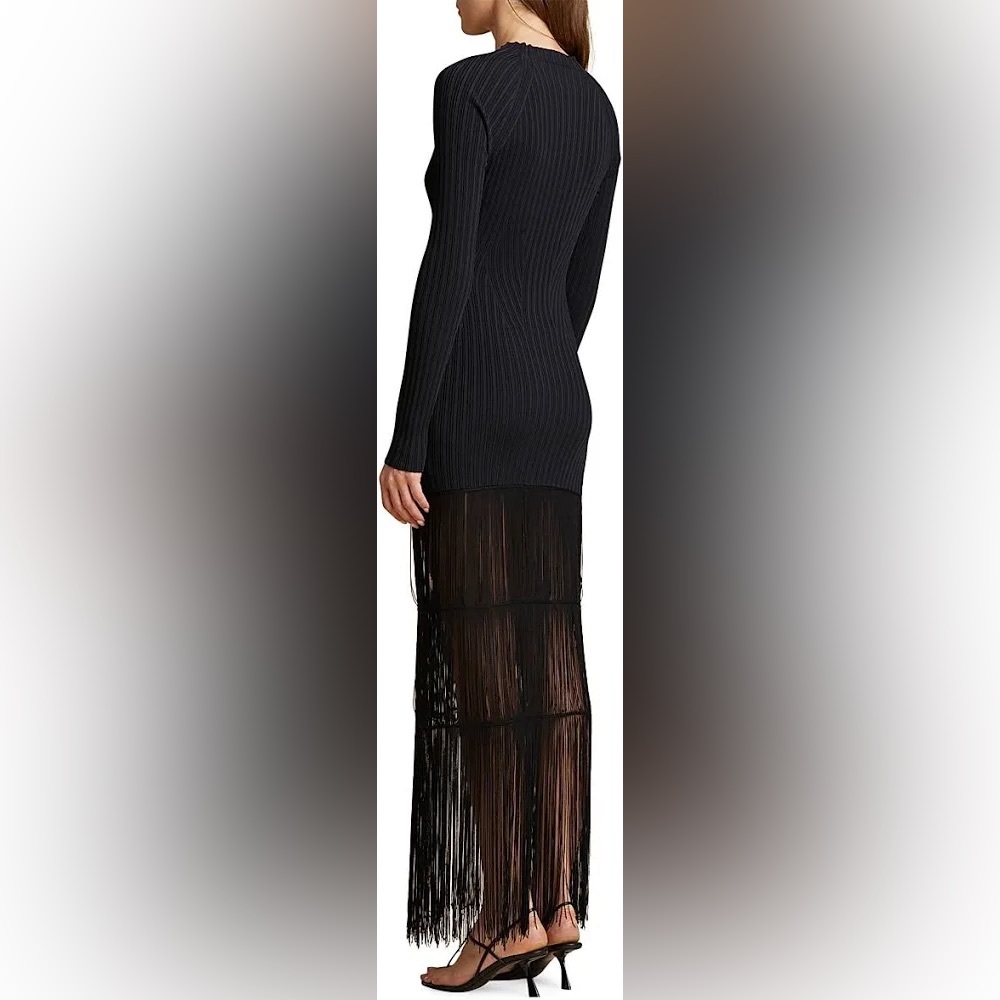 KHAITE
Women's Cedar Fringe-Hem Maxi Dress - Black - Picture 4 of 9
